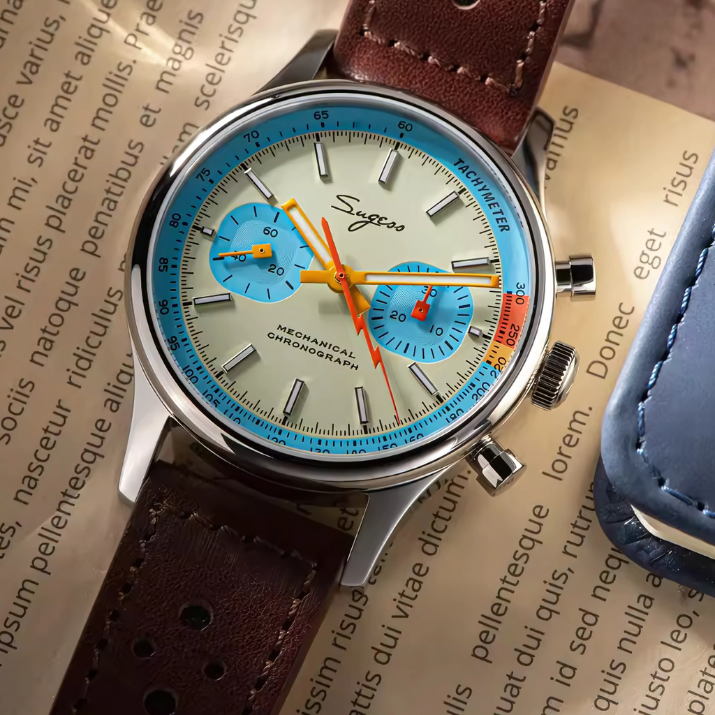 Reloj Mecánico Cronógrafo | Movimiento Swanneck y Cristal de Zafiro – SUGESS