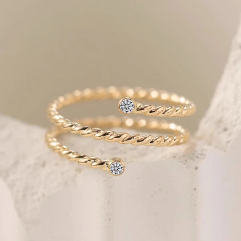 Women’s Gold Filled Moissanite Ring Handmade Minimalist Band Hypoallergenic Jewelry