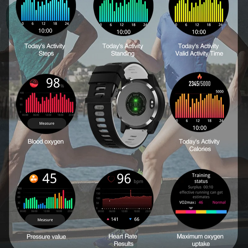 Men’s GPS Smartwatch AMOLED Display Waterproof Fitness Tracker with Altimeter and Compass