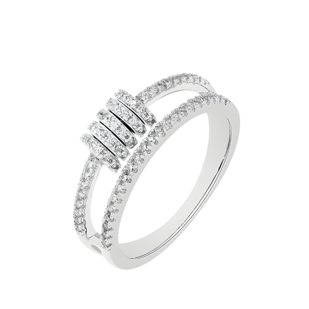 Women’s Full Moissanite Custom Ring 925 Sterling Silver Gold Plated Wedding Engagement Band