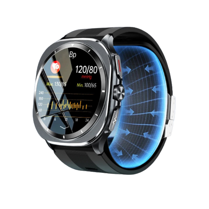 Men’s Health Smartwatch with Blood Pressure Air Pump, ECG, Blood Oxygen & Fitness Tracker