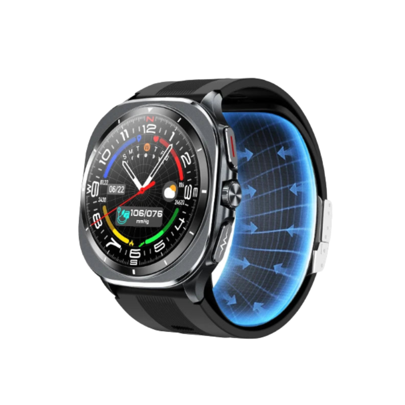 Men’s Health Smartwatch with Blood Pressure Air Pump, ECG, Blood Oxygen & Fitness Tracker