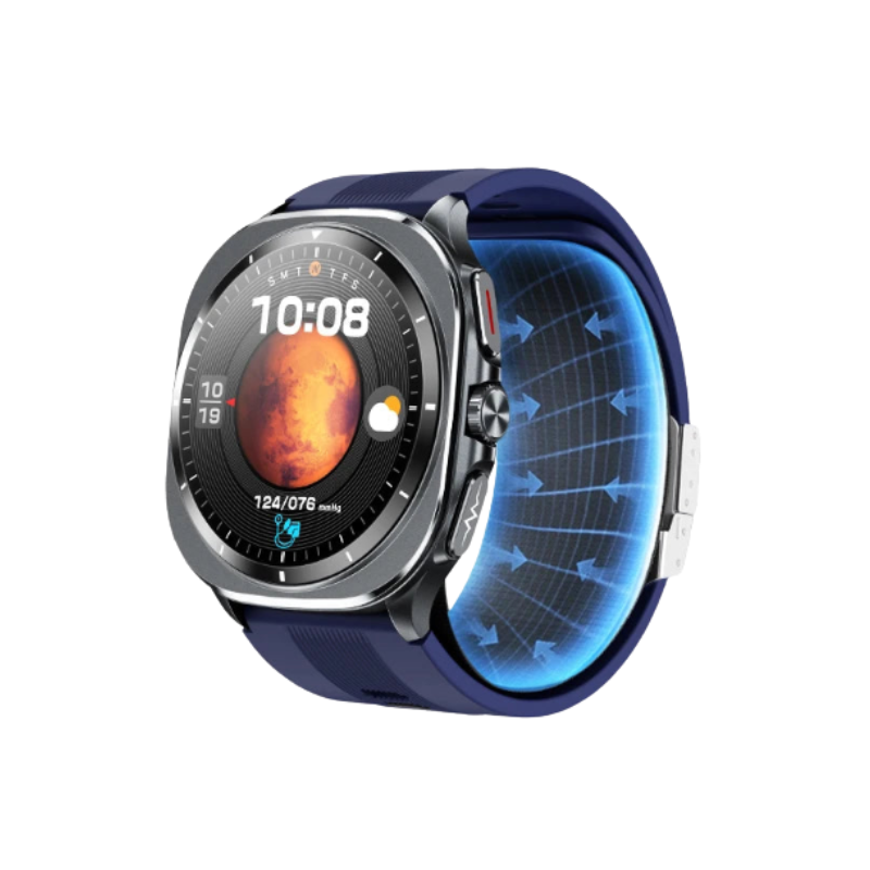 Men’s Health Smartwatch with Blood Pressure Air Pump, ECG, Blood Oxygen & Fitness Tracker