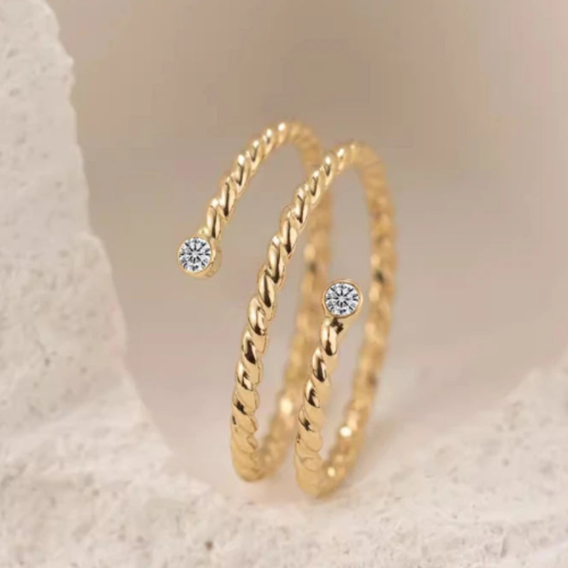 Women’s Gold Filled Moissanite Ring Handmade Minimalist Band Hypoallergenic Jewelry