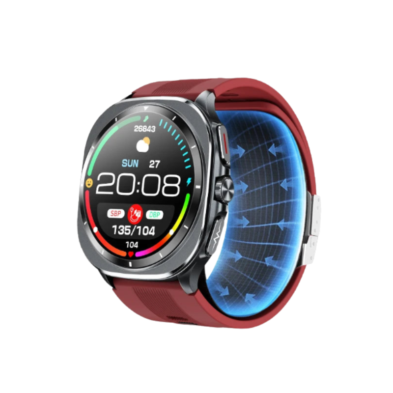 Men’s Health Smartwatch with Blood Pressure Air Pump, ECG, Blood Oxygen & Fitness Tracker