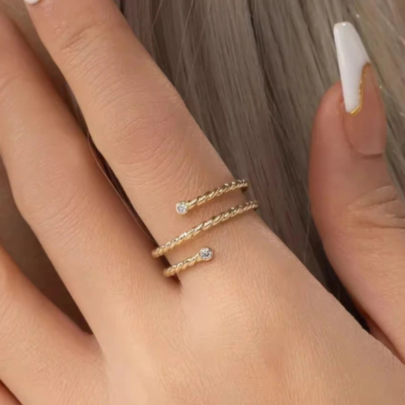 Women’s Gold Filled Moissanite Ring Handmade Minimalist Band Hypoallergenic Jewelry