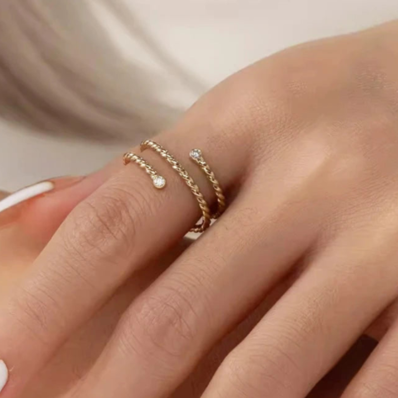 Women’s Gold Filled Moissanite Ring Handmade Minimalist Band Hypoallergenic Jewelry