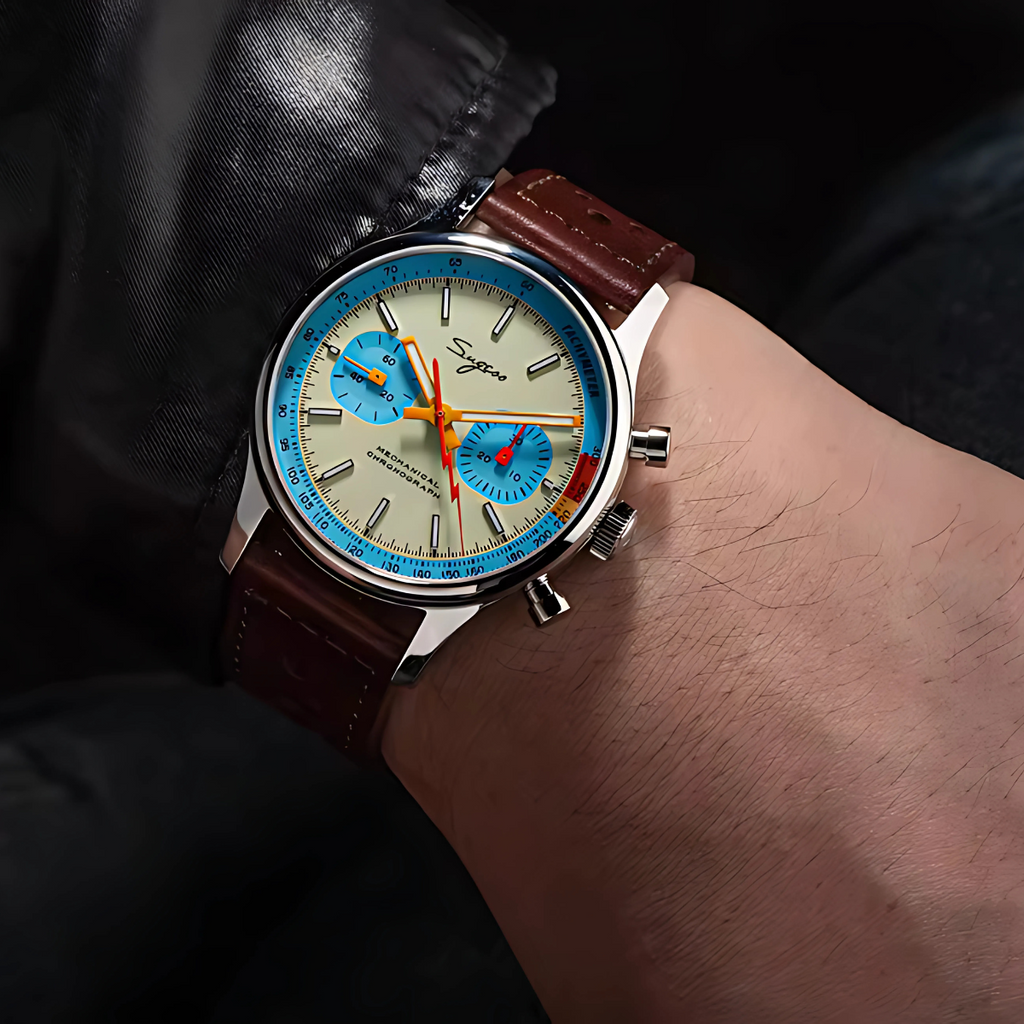 Reloj Mecánico Cronógrafo | Movimiento Swanneck y Cristal de Zafiro – SUGESS