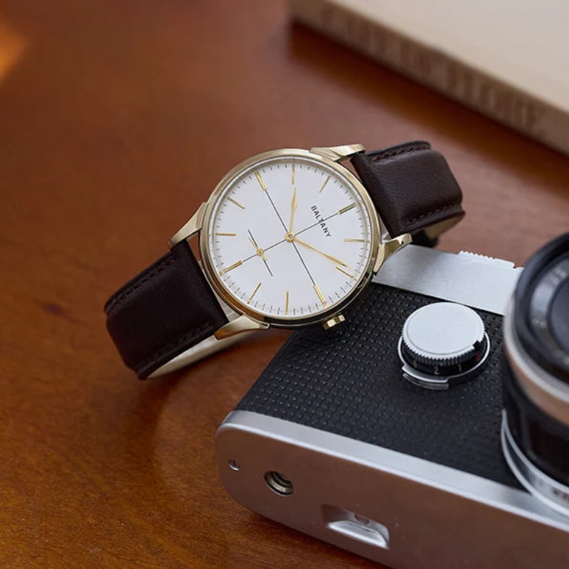 BALTANY Retro Mechanical Dress Watch for Men | Leather Strap with Waterproof Sapphire Crystal