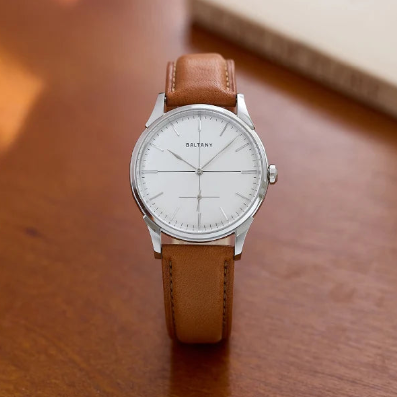 BALTANY Retro Mechanical Dress Watch for Men | Leather Strap with Waterproof Sapphire Crystal