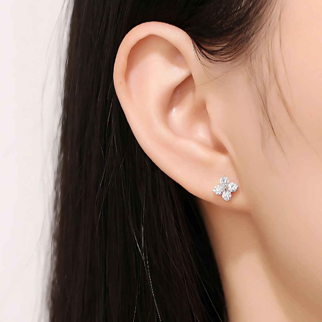 IDORA Diamond Round Cut Lab Grown Diamond Stud Earrings – 14K Gold Setting