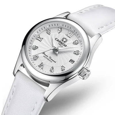Women Luxury Automatic Watch Stainless Steel 26mm Sapphire Crystal Calendar Water Resistance