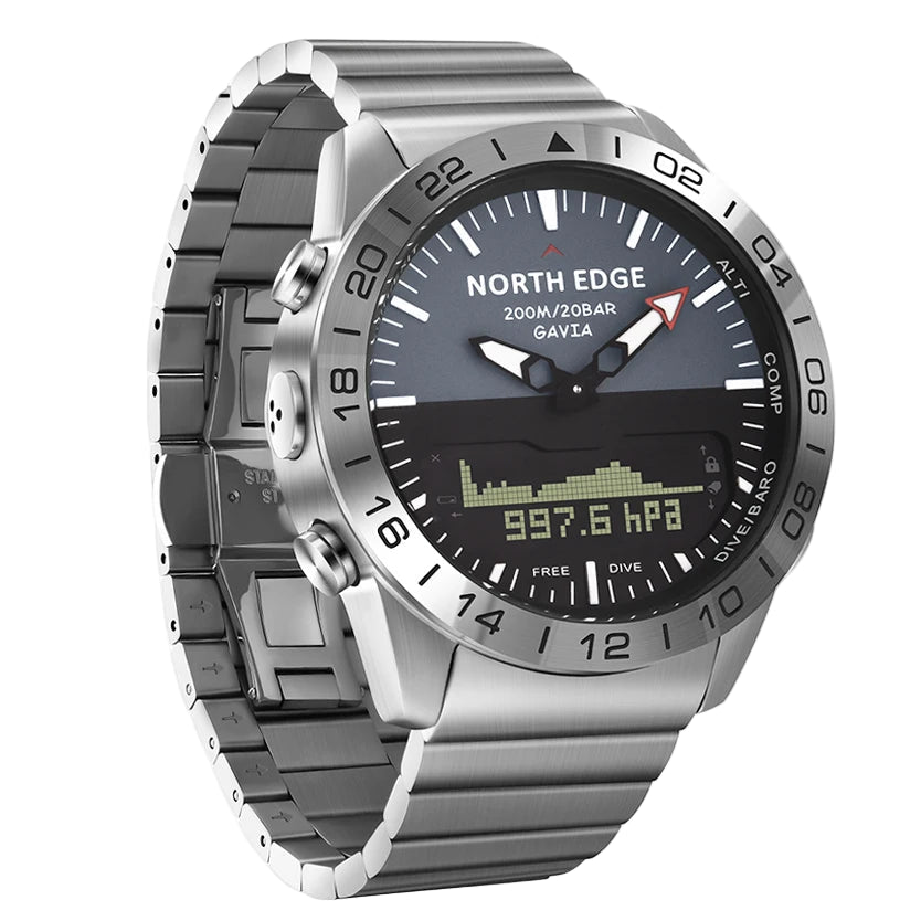 Men’s Luxury Military Dive Smartwatch with Compass Altimeter Barometer Waterproof Steel Design