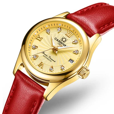 Women Luxury Automatic Watch Stainless Steel 26mm Sapphire Crystal Calendar Water Resistance