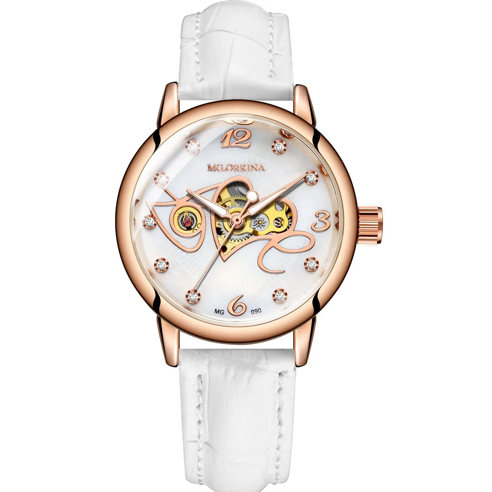 New Fashion Luxury Brand Skeleton Women Mechanical Watches Female Clock Automatic Self-Wind Wristwatches for Ladies Montre Femme