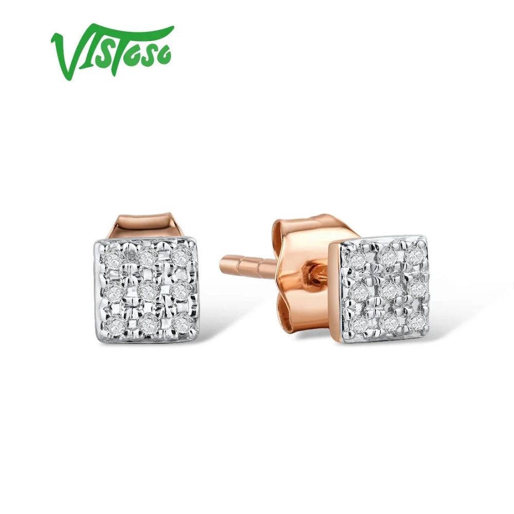 VISTOSO 14K Rose Gold Diamond Jewelry Set – Earrings, Ring & Pendant