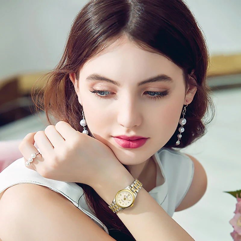 Women Luxury Automatic Watch Stainless Steel 26mm Sapphire Crystal Calendar Water Resistance