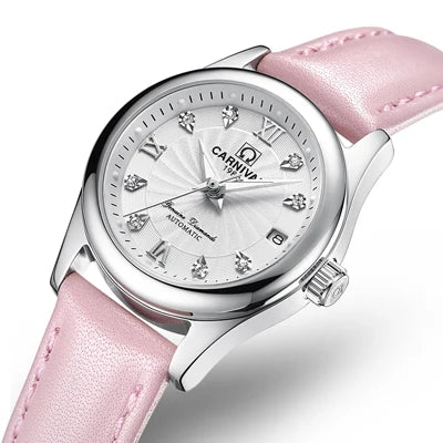 Women Luxury Automatic Watch Stainless Steel 26mm Sapphire Crystal Calendar Water Resistance