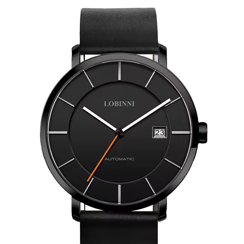 Women’s Luxury Automatic Watch 34mm Sapphire Crystal Leather Strap 5ATM Water Resistant