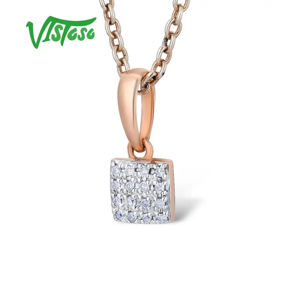 VISTOSO 14K Rose Gold Diamond Jewelry Set – Earrings, Ring & Pendant