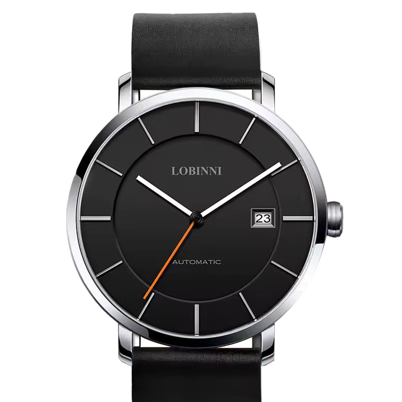 Women’s Luxury Automatic Watch 34mm Sapphire Crystal Leather Strap 5ATM Water Resistant