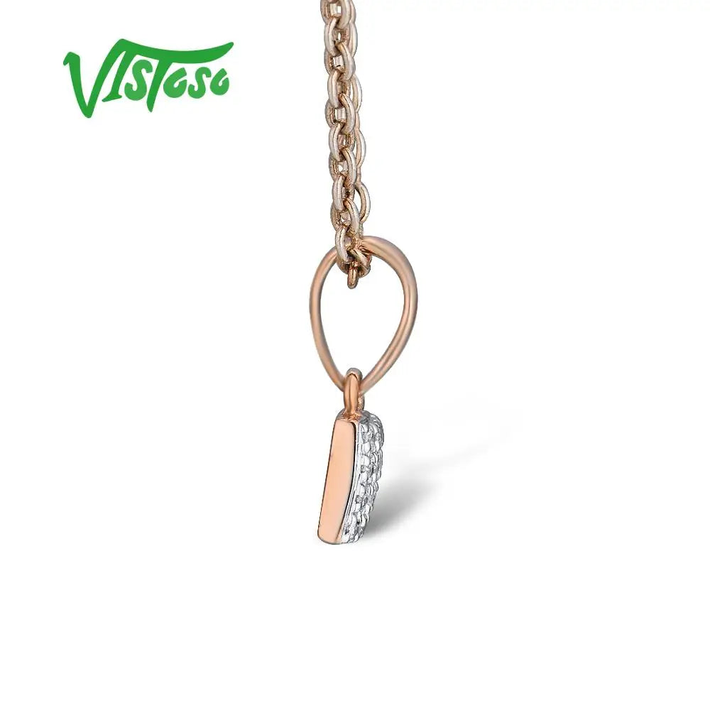 VISTOSO 14K Rose Gold Diamond Jewelry Set – Earrings, Ring & Pendant