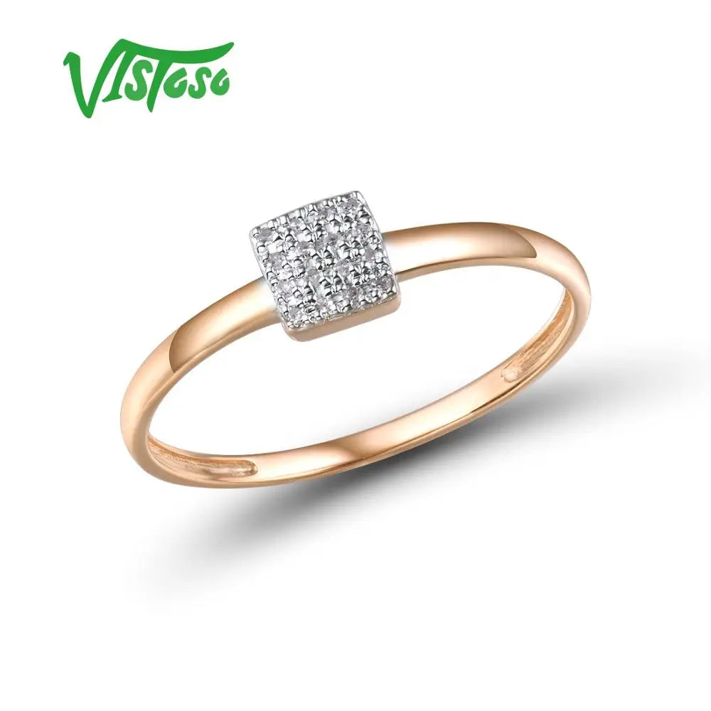 VISTOSO 14K Rose Gold Diamond Jewelry Set – Earrings, Ring & Pendant