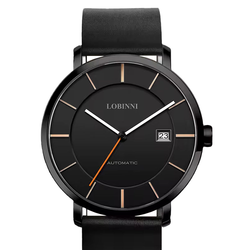 Women’s Luxury Automatic Watch 34mm Sapphire Crystal Leather Strap 5ATM Water Resistant