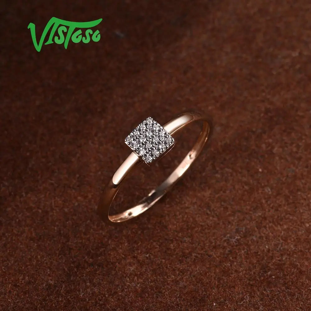 VISTOSO 14K Rose Gold Diamond Jewelry Set – Earrings, Ring & Pendant