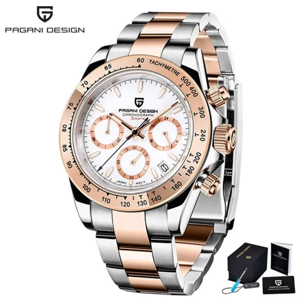 Quartz Chronograph Watch | Timeless Precision in Sapphire Steel by PAGANI - RoyElite