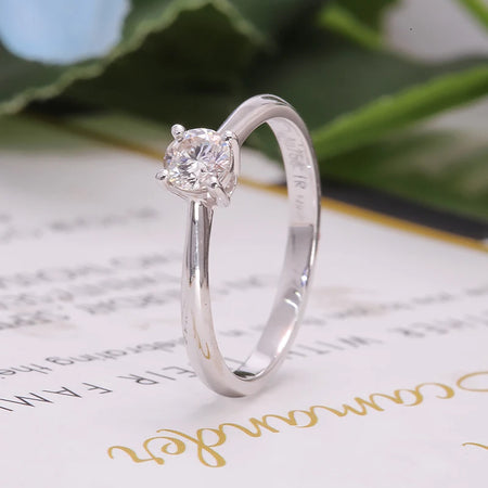 Moissanite 4mm / 10k White Gold / 4 – | RoyElite