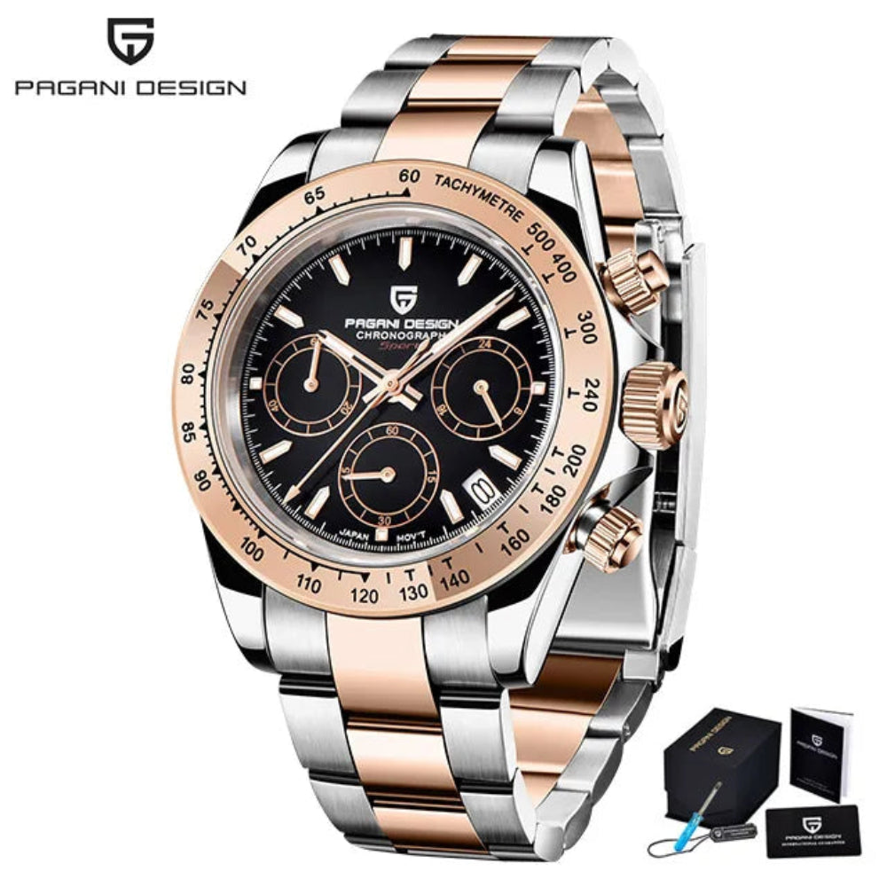 Quartz Chronograph Watch | Timeless Precision in Sapphire Steel by PAGANI - RoyElite