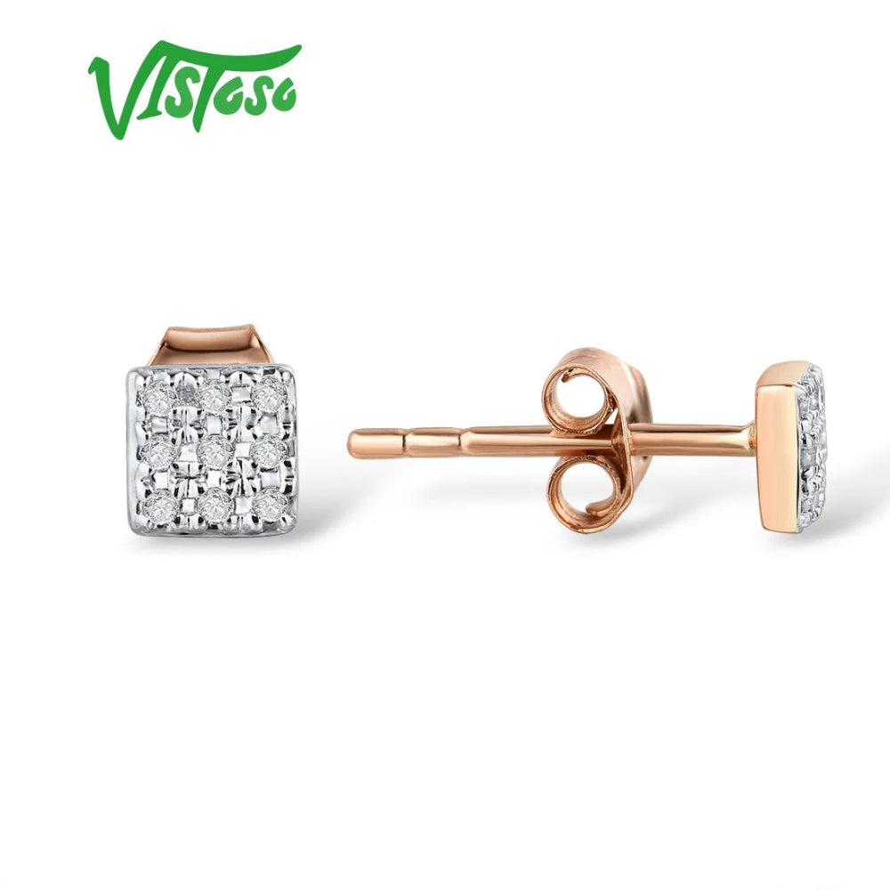 VISTOSO 14K Rose Gold Diamond Jewelry Set – Earrings, Ring & Pendant