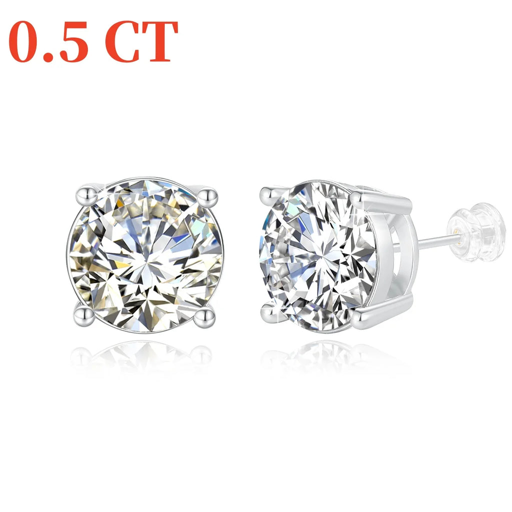 Szjinao 2ct Moissanite Stud Earrings – 18K Gold Mount
