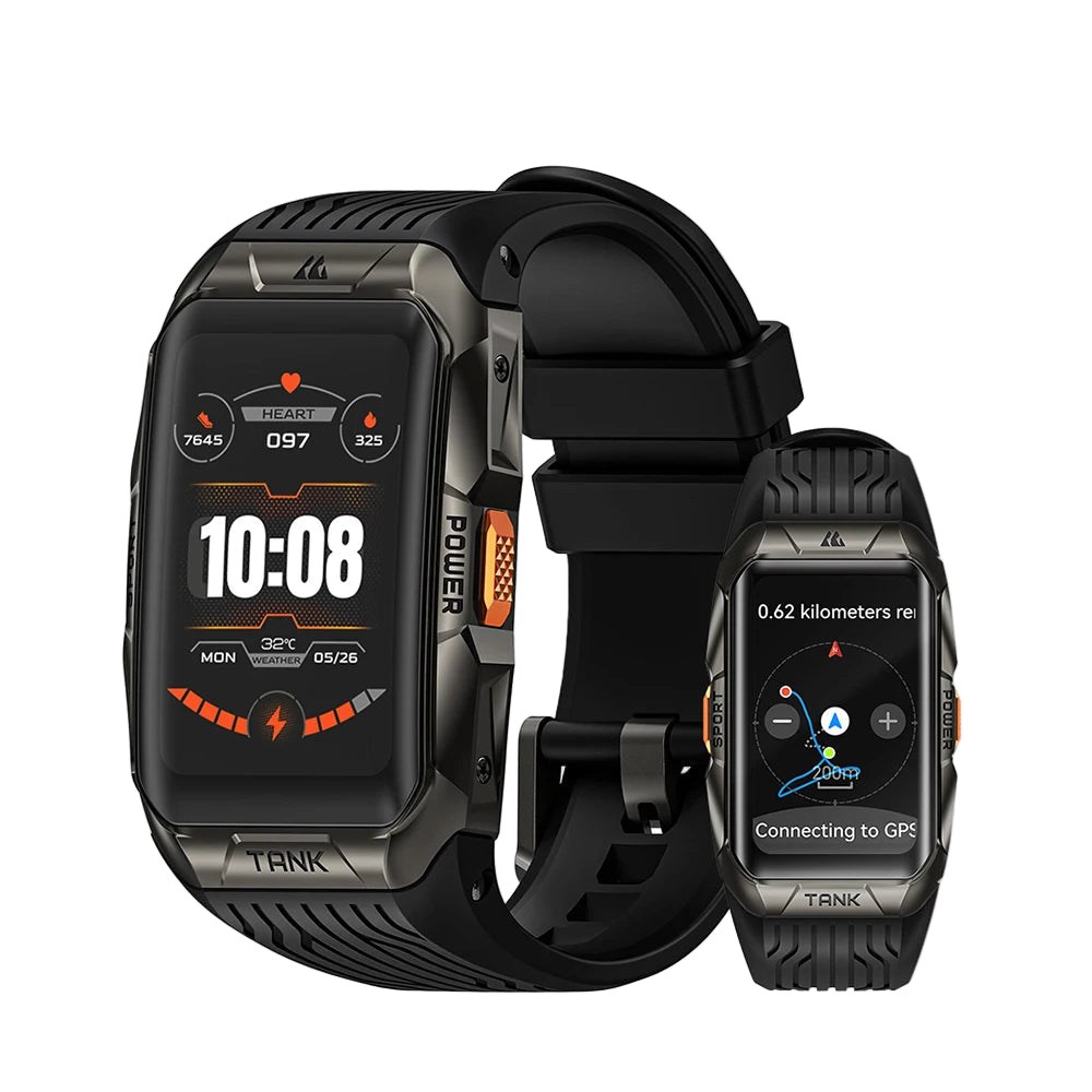 Men’s GPS Smartwatch with 3D Curved Screen Compass Altimeter and Stainless Steel Body