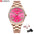 CURREN Set de Reloj de Moda para Mujer con Pulsera, Anillo y Pendientes de Cristal