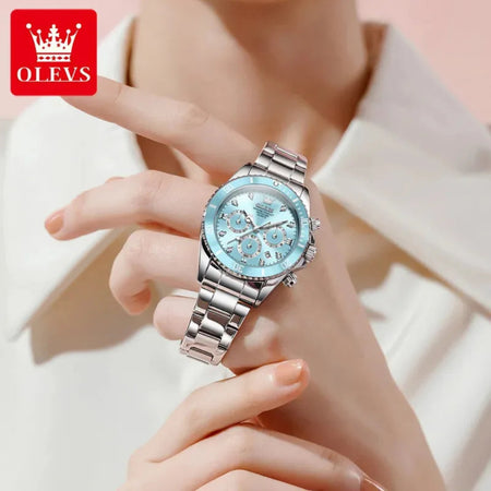 OLEVS 5632 Women's Elegant Luxury Quartz Watch Zircon Scale Waterproof Luminous Hands Date Function And Automatic Date Feature - RoyElite