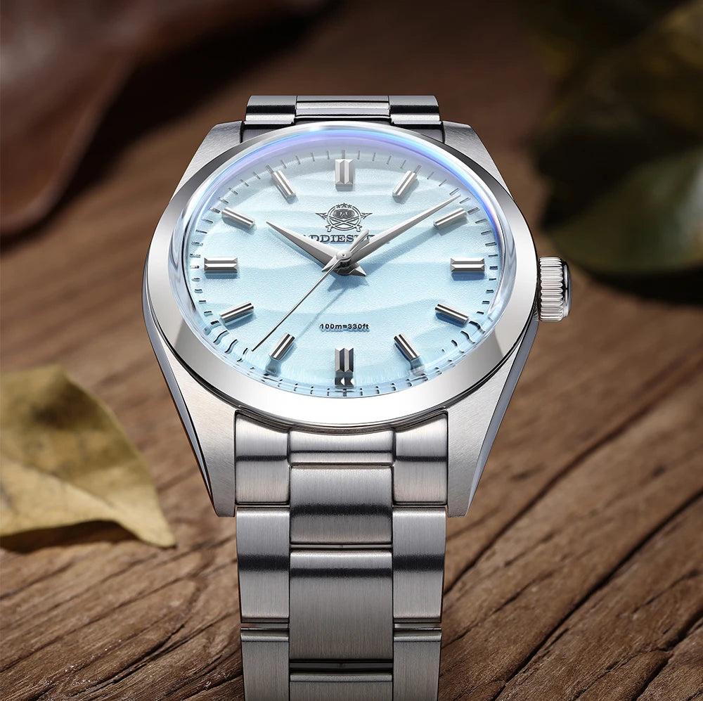 Reloj de Cuarzo Minimalista de Mujer 36mm Esfera Arena del Desierto Acero Inoxidable Resistente al Agua