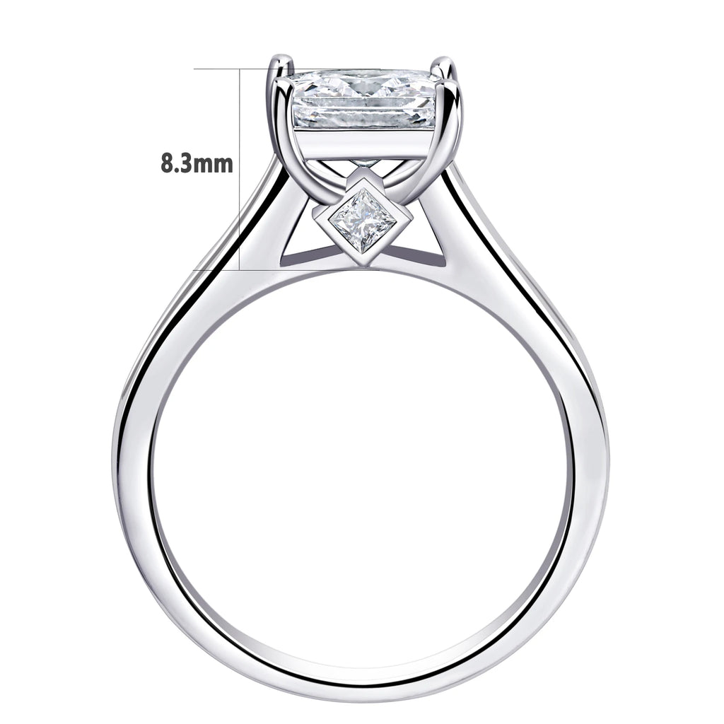 Newshe Classic 2-Piece Wedding Ring Set – 7x7mm Princess Cut AAAAA Zircon in 925 Sterling Silver