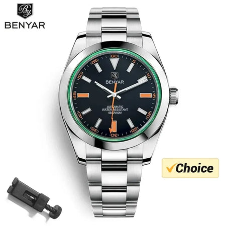 BENYAR 2025 New Mens Watches Top Brand Luxury Watch Men Automatic Mechanical Waterproof 50M Sport Wristwatch for Men BY5176 Gift - RoyElite