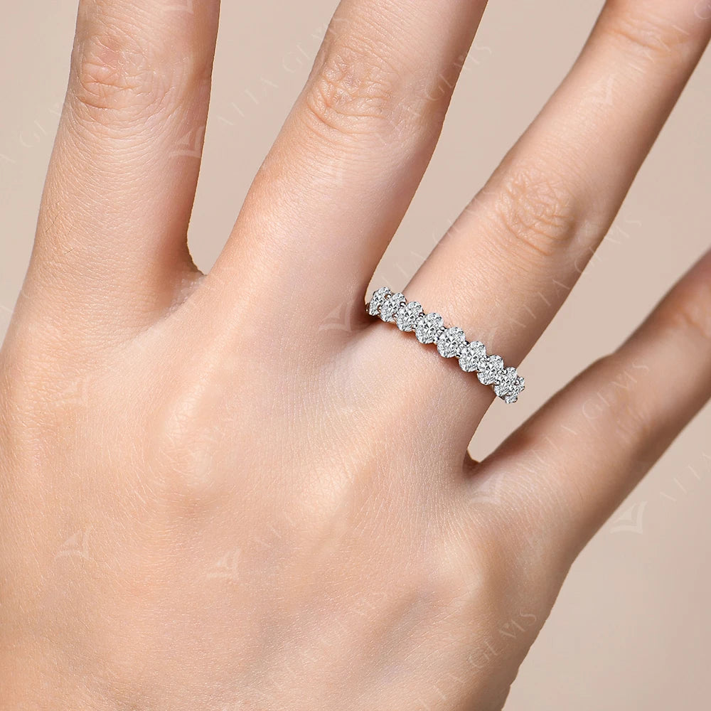 Women’s Oval Cut Moissanite Ring 1.8CT D Color 925 Sterling Silver 18K Gold Plated Band