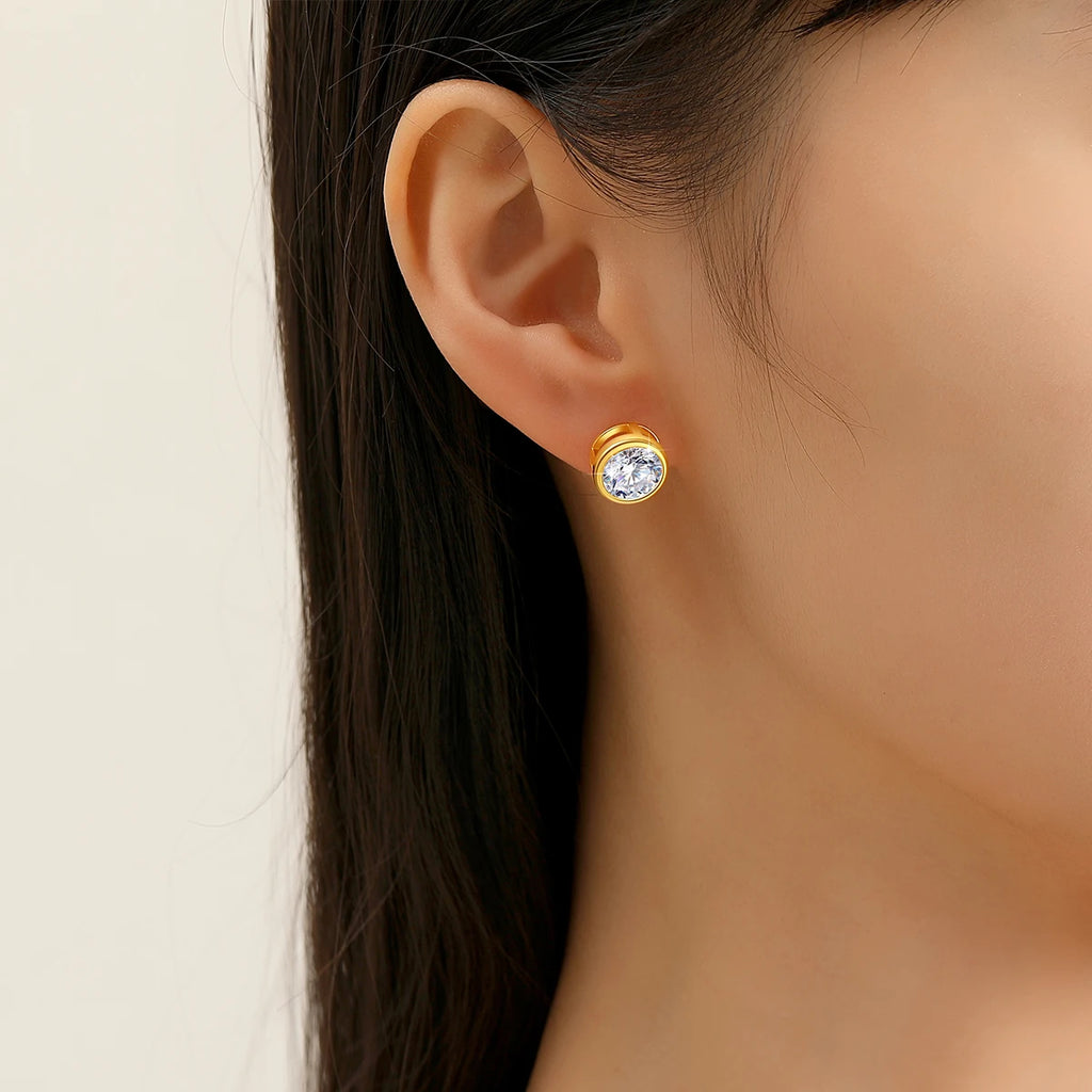 Szjinao 2ct Moissanite Stud Earrings – 18K Gold Mount