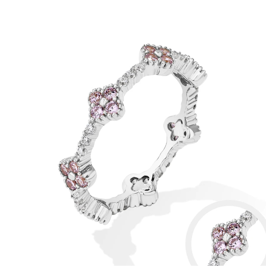 Women’s Moissanite Eternity Ring 925 Sterling Silver Gold Plated Wedding Engagement Band