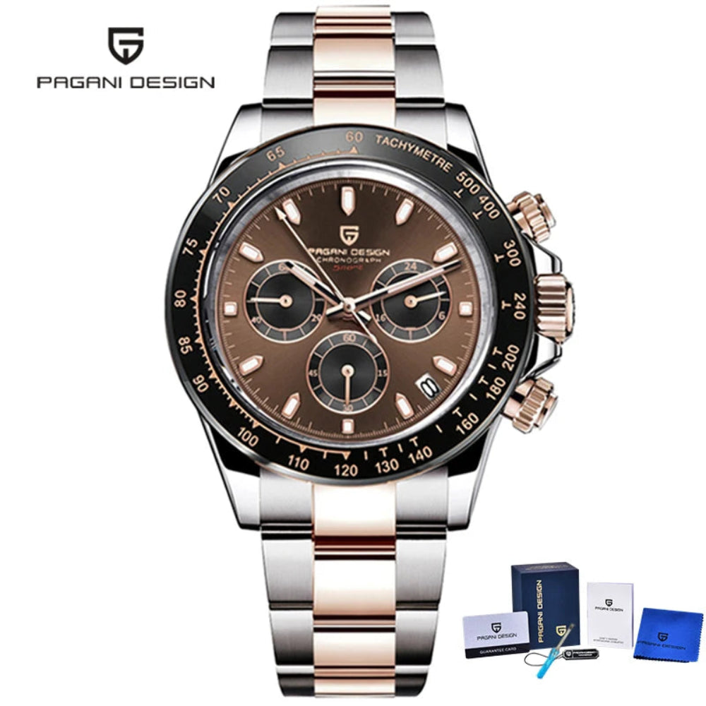 Quartz Chronograph Watch | Timeless Precision in Sapphire Steel by PAGANI - RoyElite