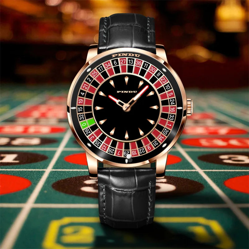 PINDU Automatic Roulette Watch – Luminous Hands