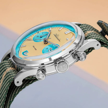 ADDIESDIVE Hot Sale AD2095 Watches For Men Multifunction Chronograph 38mm AR Coating Quartz WristWatches VK64 Waterproof Clock - RoyElite
