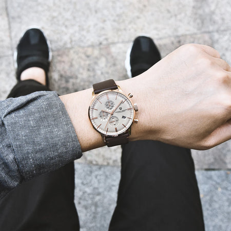 PAGANI DESIGN Men's Fashion Casual Brand Watch Waterproof 30m Luxury Leather Sports Quartz Chronograph VK67 Relogio Masculino - RoyElite