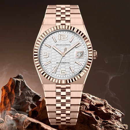 New Specht & Söhne Men's Watches Japan 8215 Automatic Mechanical Watch Rose Gold Stainless Steel Sapphire Crystal Waterproof - RoyElite