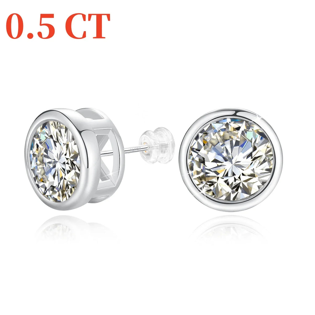 Szjinao 2ct Moissanite Stud Earrings – 18K Gold Mount