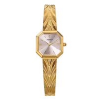 Reloj de cuarzo octogonal BERNY — Brazalete dorado